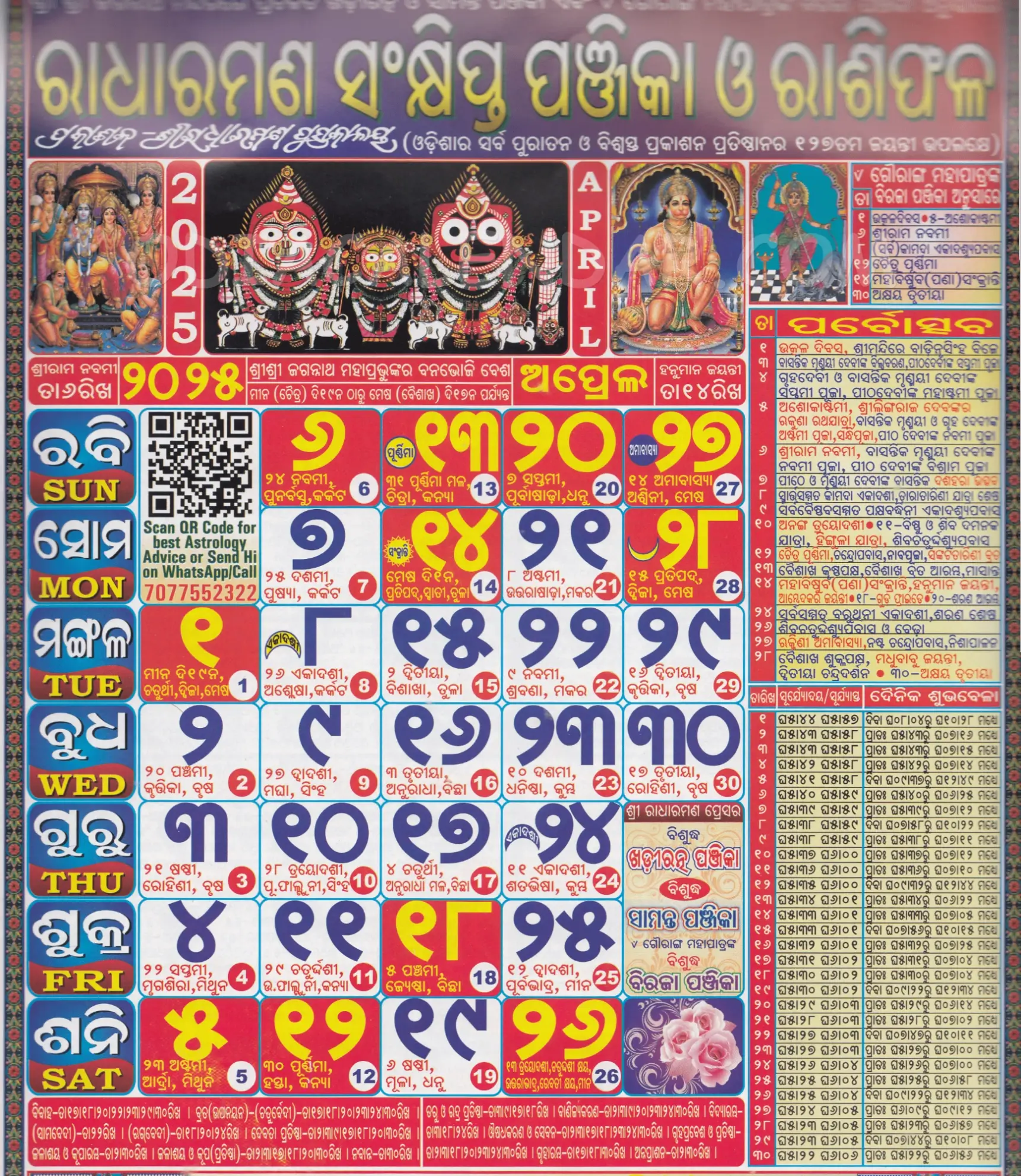 2025 Odia Calendar April Month 